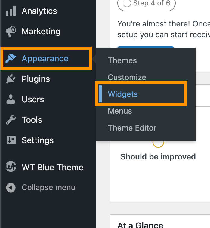 global click appearance widgets