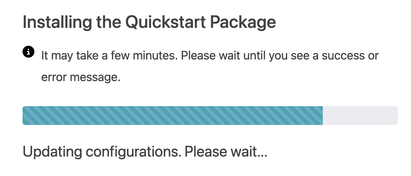 Install Quickstart package - part 2