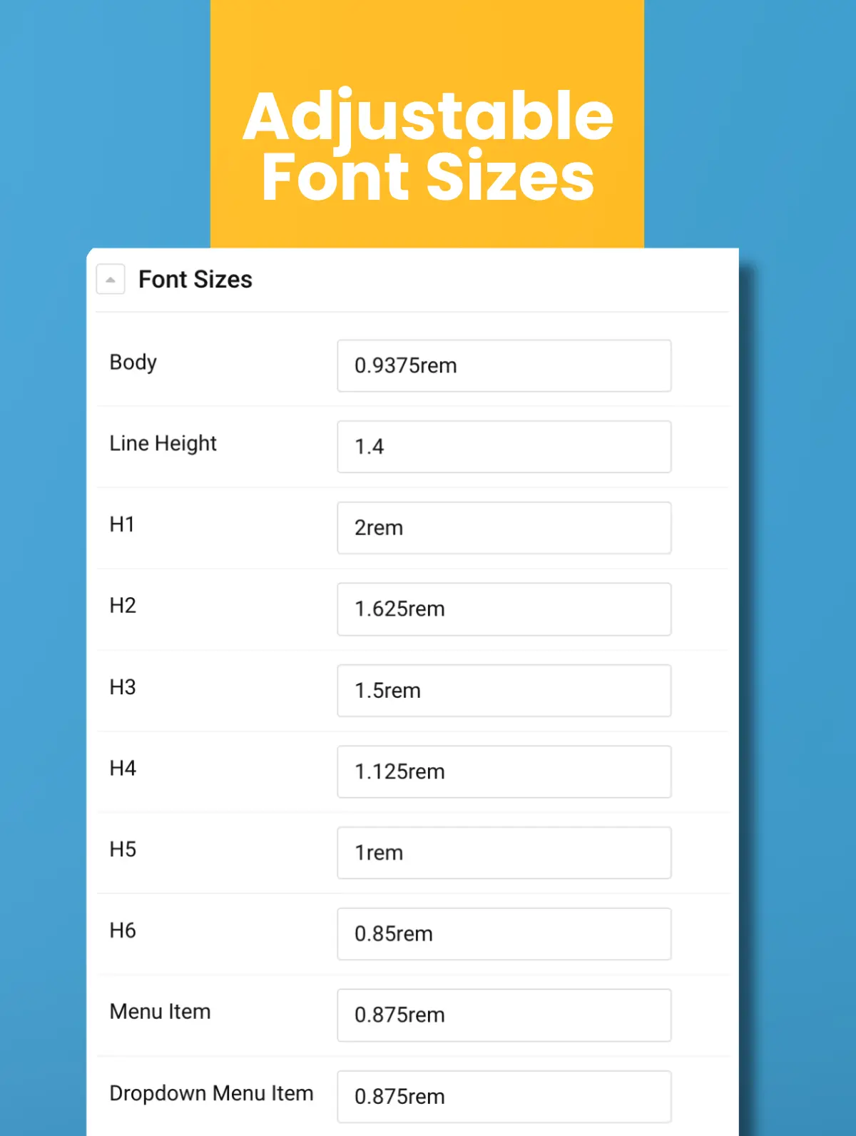 Adjustable Font Sizes