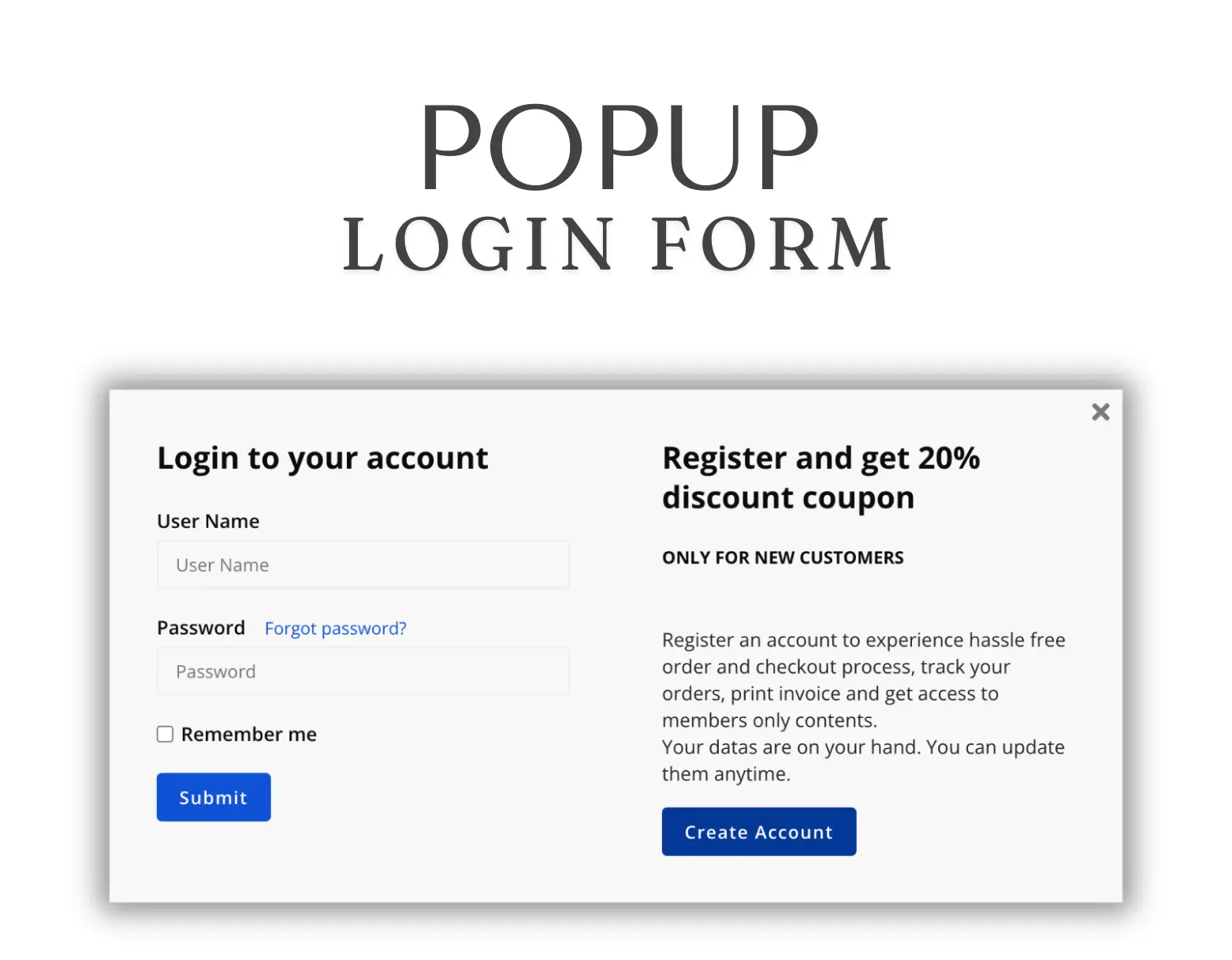 Popup Login Form