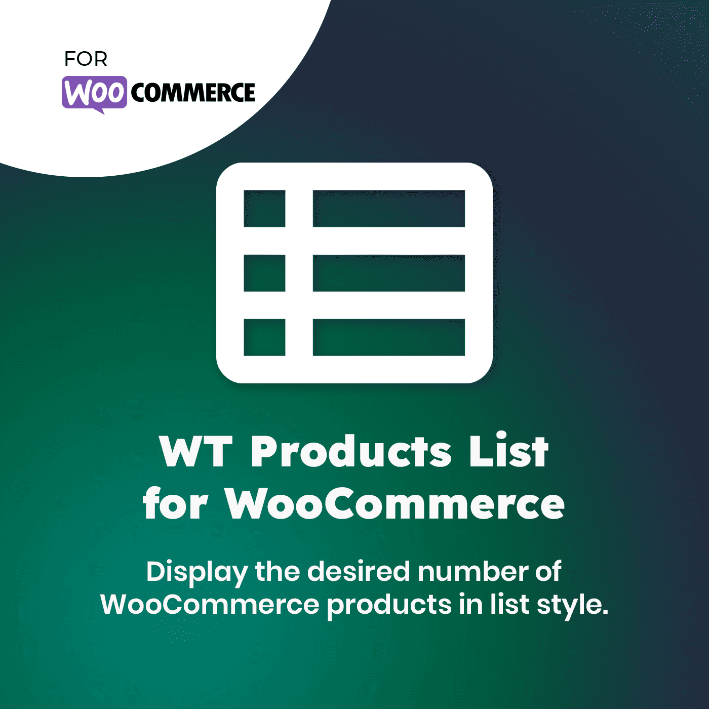 WT Products List for WooCommerce - WordPress Plugin for WooCommerce